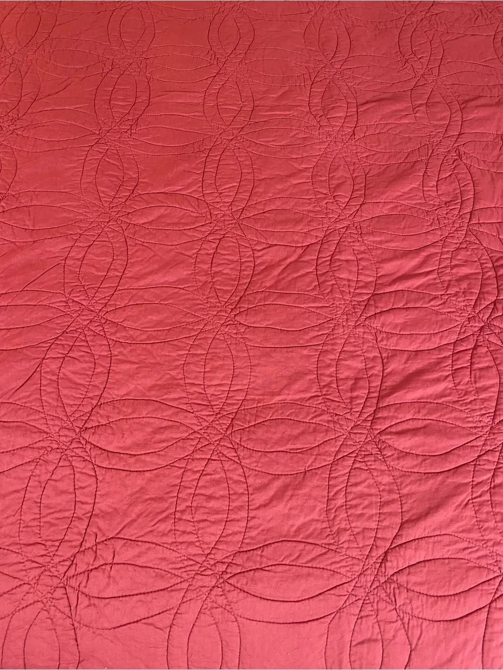 Red Quilted Bedspread/ coverlet Classic 100% cotton